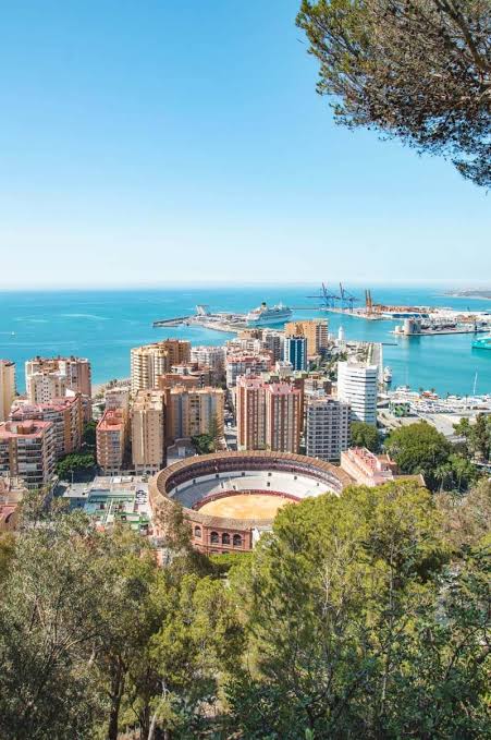 Vista de Málaga y el Mediterráneo